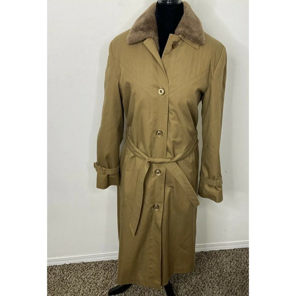 Vintage Borg‎ Insulated Lined Quilted Long Coat Belted 70’s Woman 12 Hipster
